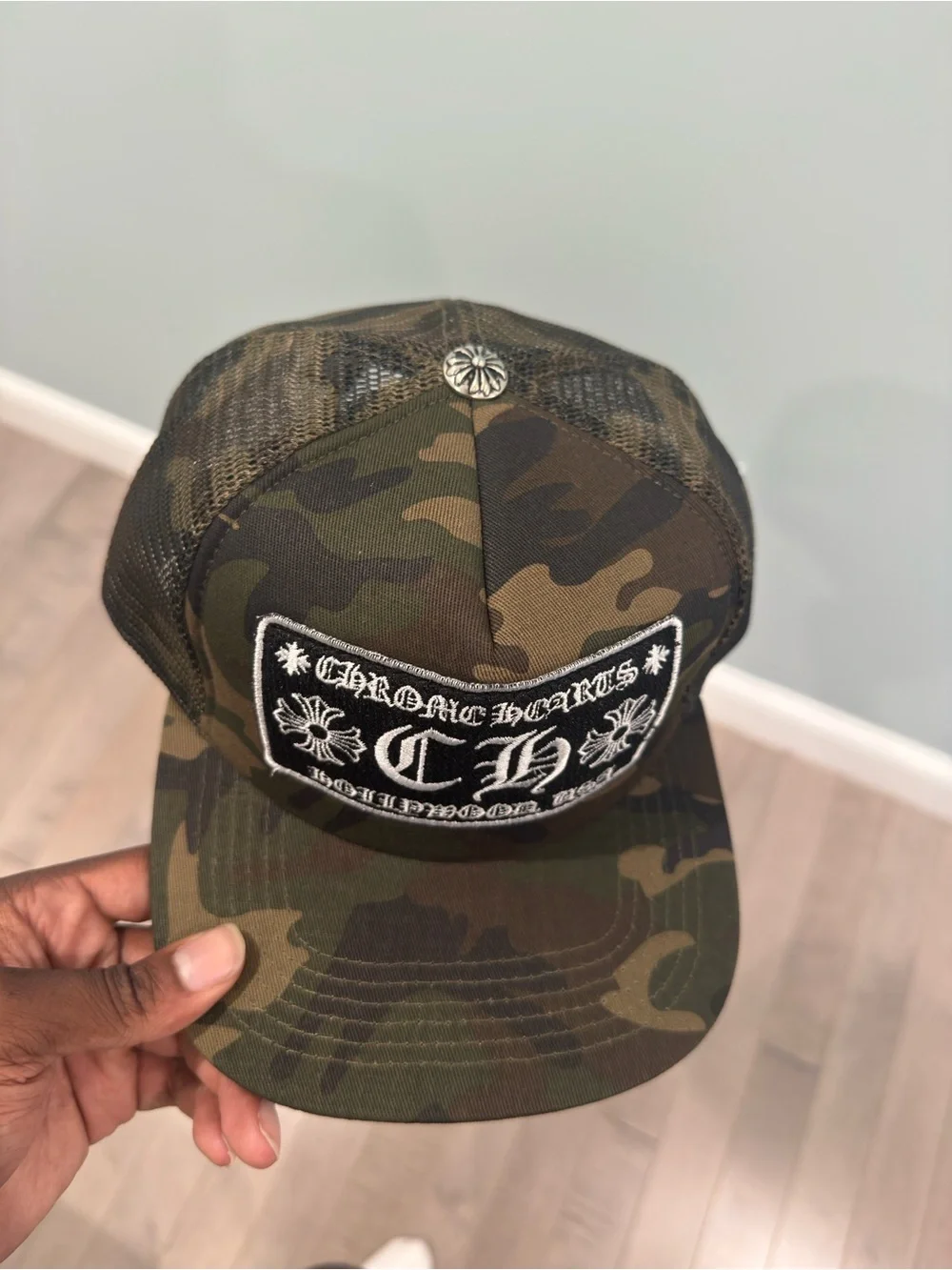 Chrome Hearts Camo Patch Trucker Hat